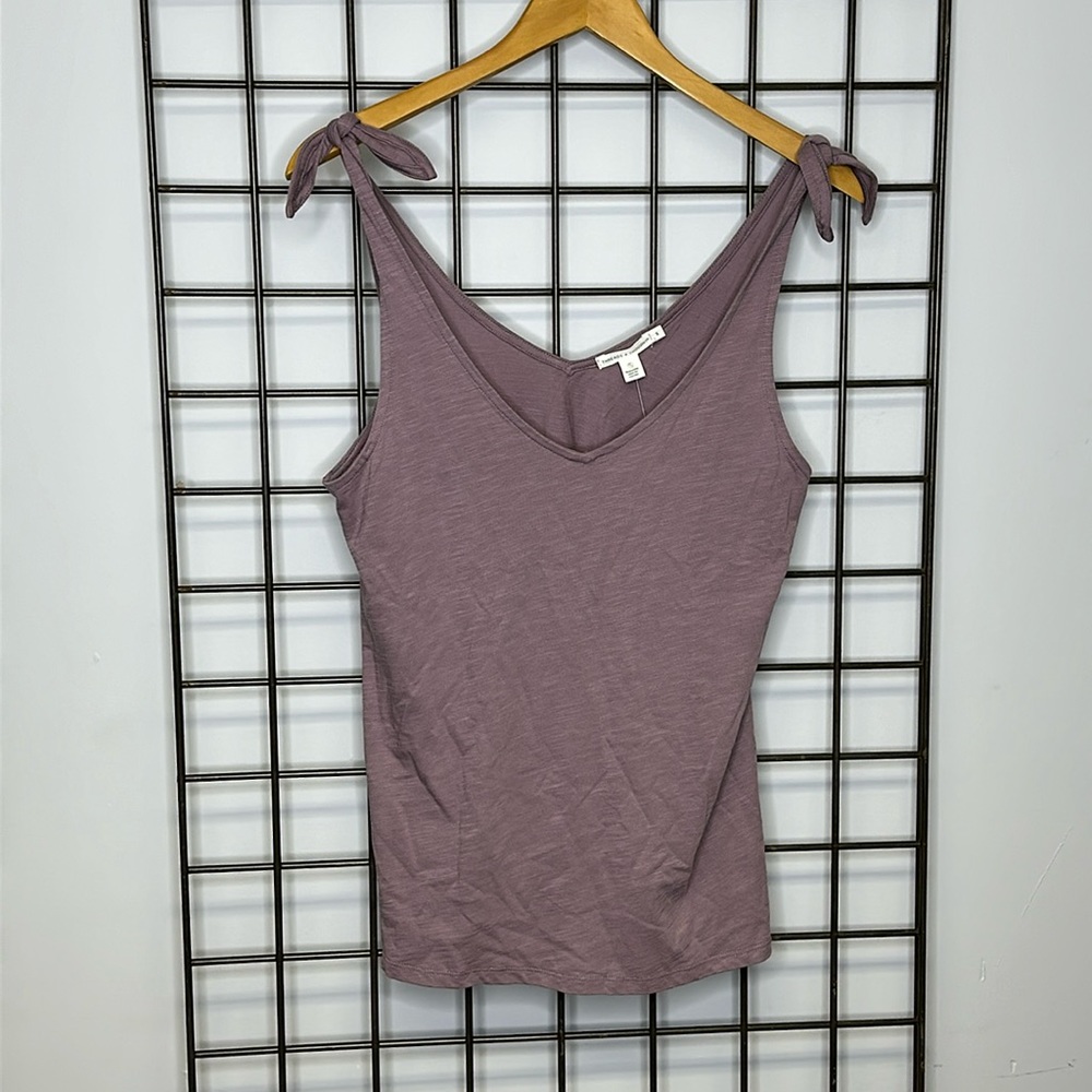 threads 4 thought, xs-s, purple tank top w/ tie straps